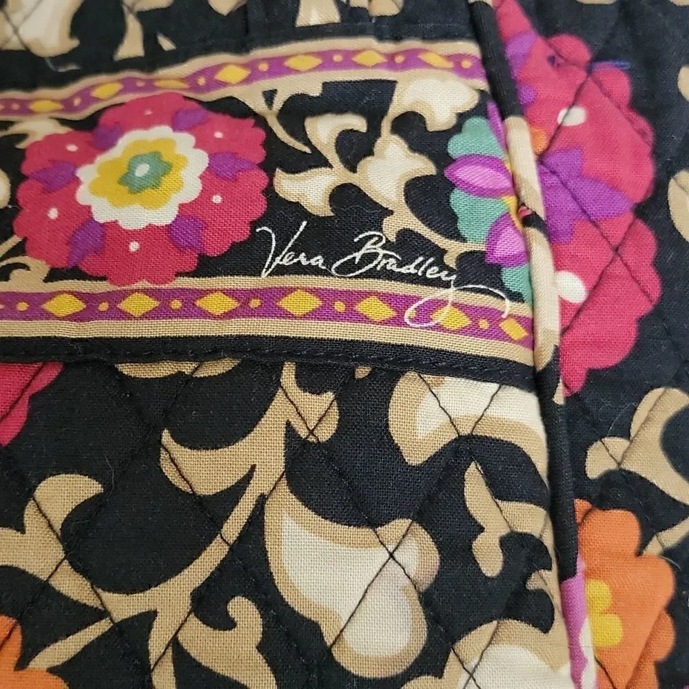 ** HOST PICK** VERA BRADLEY SUZANI HOLIDAY BLACK FLORAL TOTE BAG (RETIRED)